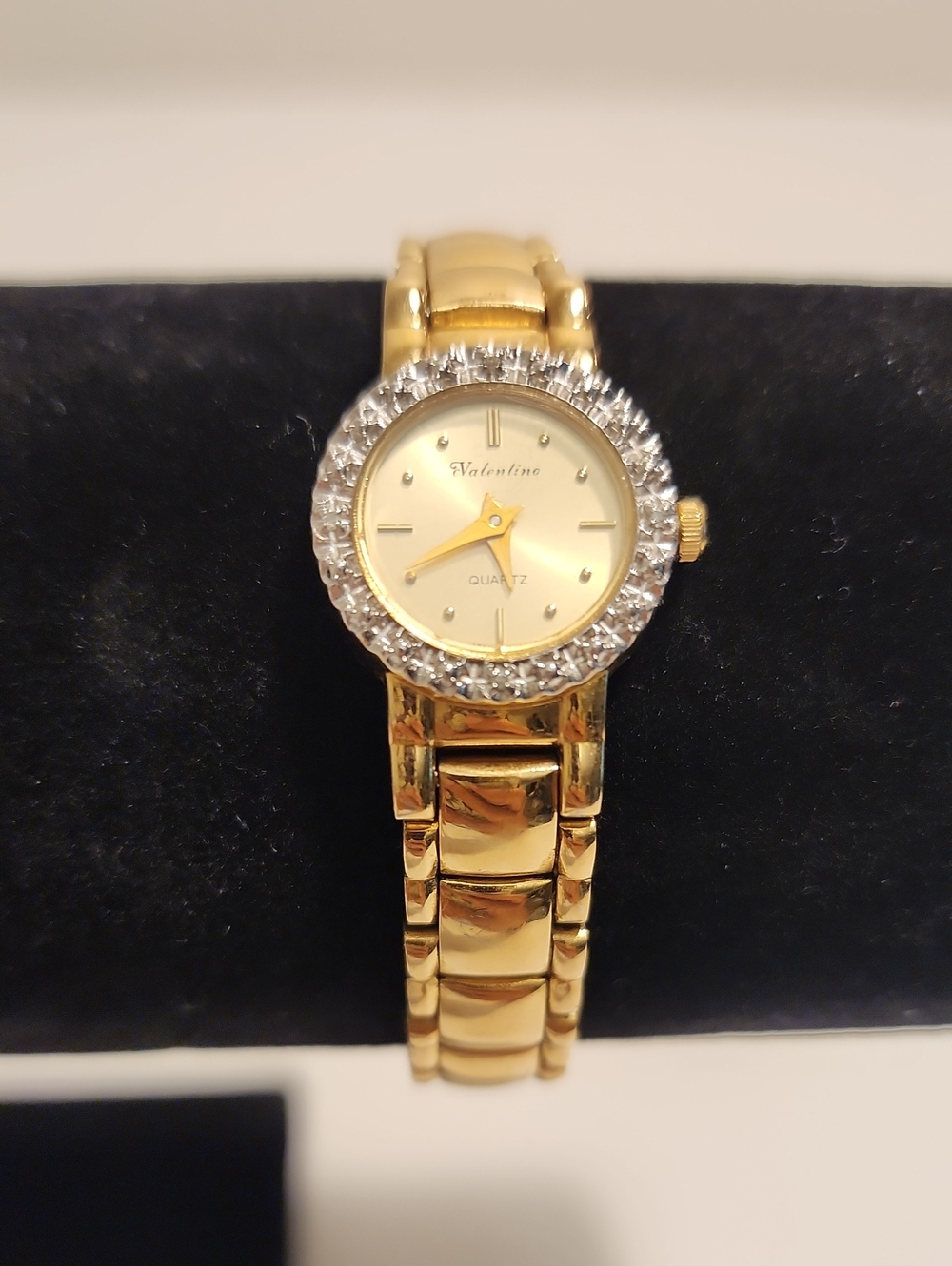Valentino Quartz Gold-Tone Crystal Bezel Ladies Bracelet Watch